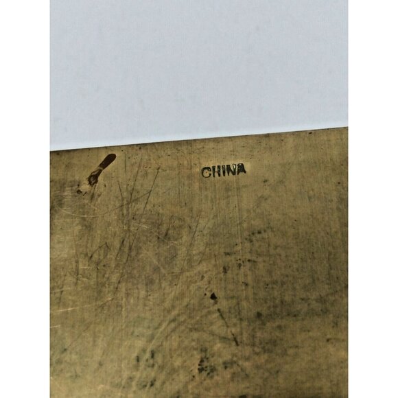 Vintage Brass Trinket/Jewelery Box with Floral design and Jade stone - Picture 10 of 11